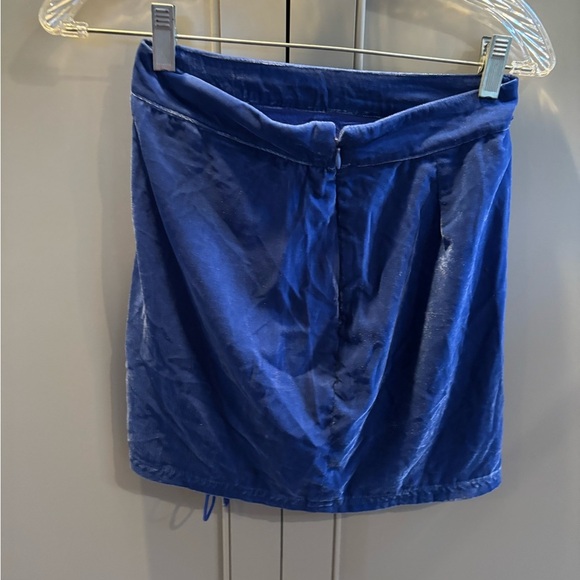 Free People Vivienne Velvet Mini Skirt, Blue, US 0 RRP $98 - Picture 2 of 8